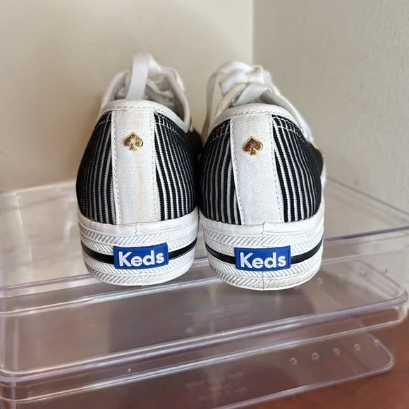 Women's Keds Kate Spade Shoes, 9.5, Black & White - Picture 8 of 11